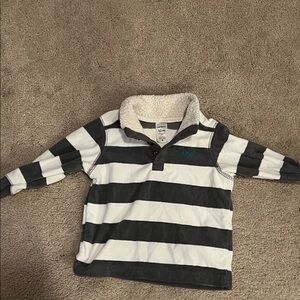 Carter's Striped Infant Fleece Sweatshirt with Sherpa Collar- size 12m, EUC
